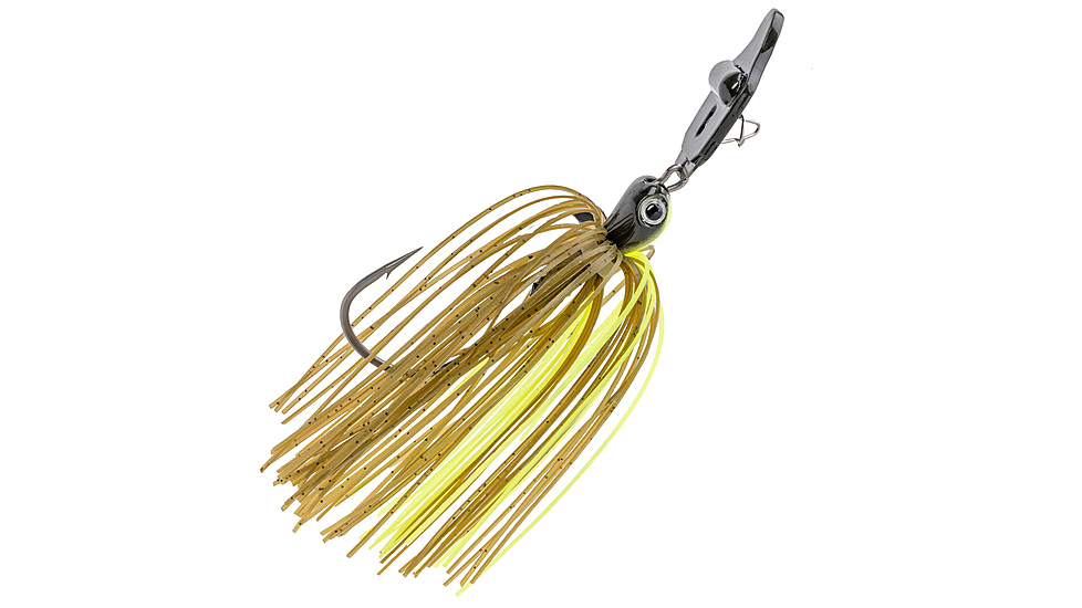 Strike King Rattling Thunder Cricket Bladed Jig, 3/8oz, 2.5in, Green Pumpkin Chartreuse, 12-36308