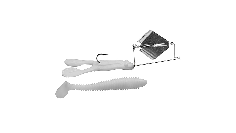 Strike King Skip’N Buzz Fishing Lure, Buzzbait, White, 3/8oz, SKBZ-204, SKBZ-204