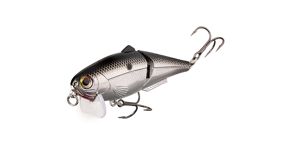 Strike King Wake Shad Topwater Baits, Mirage Chrome Black, 1oz, HCWS2-428