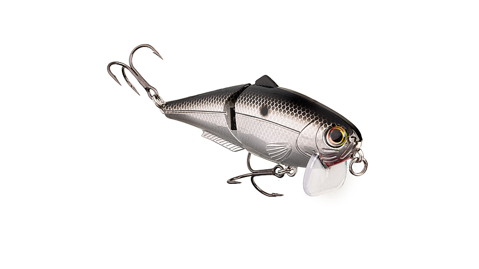 Strike King Wake Shad Topwater Baits, Mirage Chrome Black, 1oz, HCWS2-428
