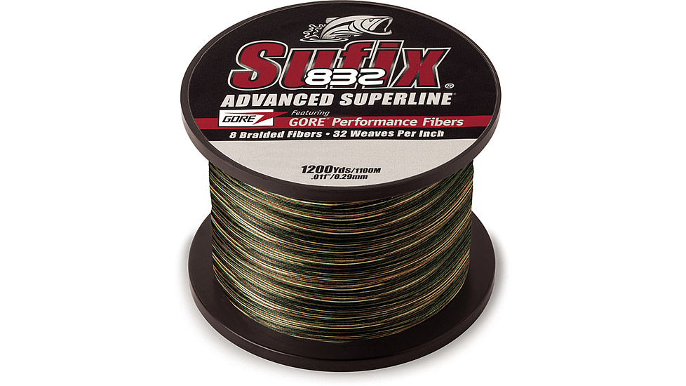 Sufix 832 Braid 15lb Line, Camo, 1200 Yds, 660-315CA