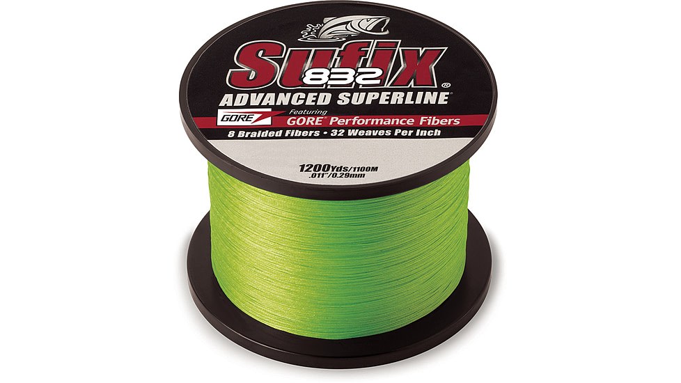Sufix 832 Braid 6lb Line, Neon Lime, 1200 Yds, 660-306L