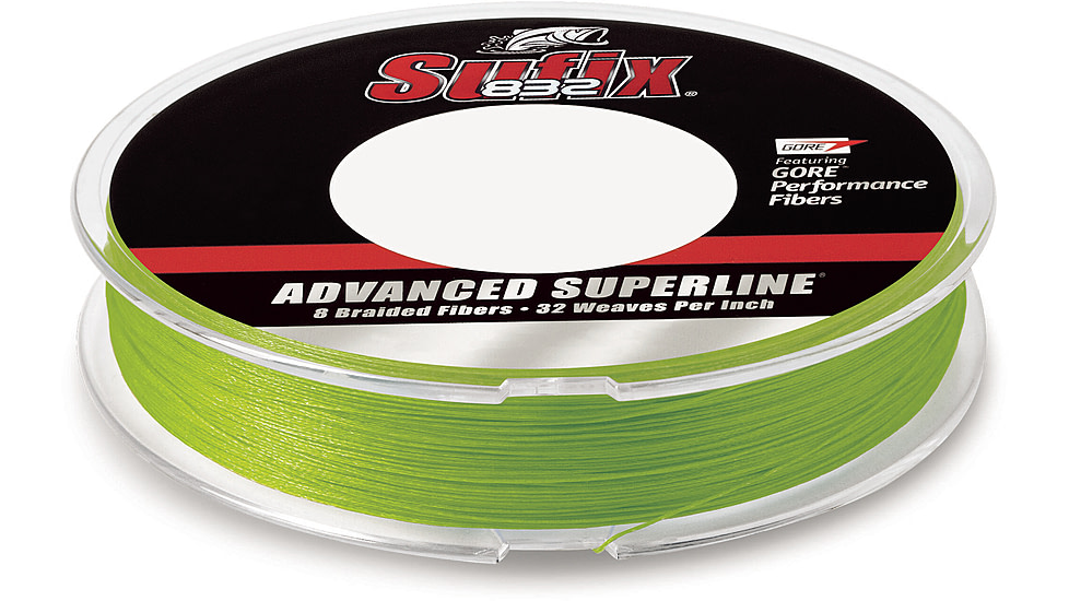 Sufix 832 Braid 6lb Line, Neon Lime, 150 Yds, 660-006L
