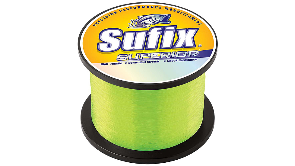 Sufix Superior Hi-Vis Yellow Monofilament - 12lb - 4395 yds, 644-112