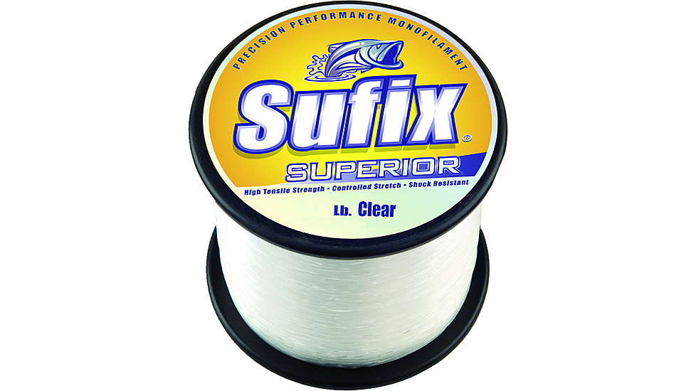 Sufix Superior Monofilament Line 12lb 1100yd Clear 1/4lb Spool, 635-112