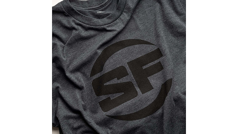 SureFire SF Button Logo T-Shirt - Mens, 60% Cotton/40% Polyester, Gray, 2XL, SST-SFB-DG-2XL
