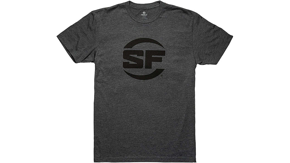 SureFire SF Button Logo T-Shirt - Mens, 60% Cotton/40% Polyester, Gray, 2XL, SST-SFB-DG-2XL
