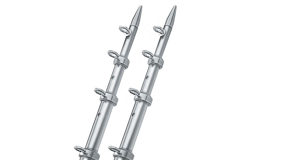 TACO Marine 15' Silver/Silver Outrigger Poles - 1-1/8" Diameter 58990