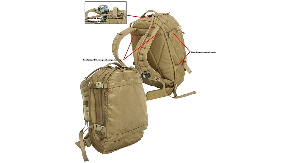 Tactical Assault Gear Chaos 3-Day Pack, Coyote Tan, 811926