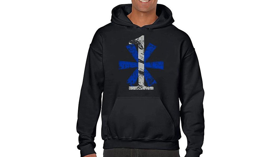 Thin Blue Line 1* Asterisk Hoodie, Classic - 1AS-BIG-H-BLACK-XXL