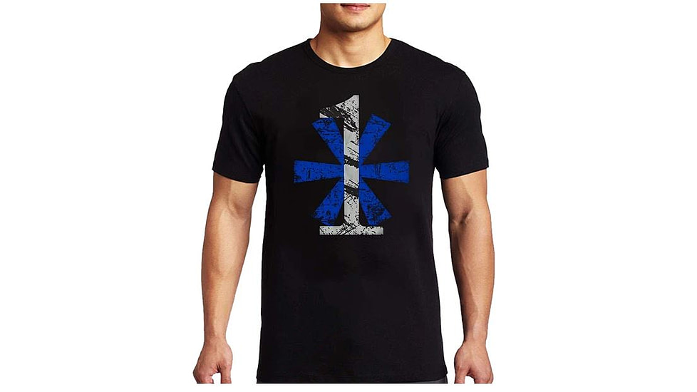 Thin Blue Line 1* Asterisk T-shirt, Classic - 1AS-BIG-BLACK-M
