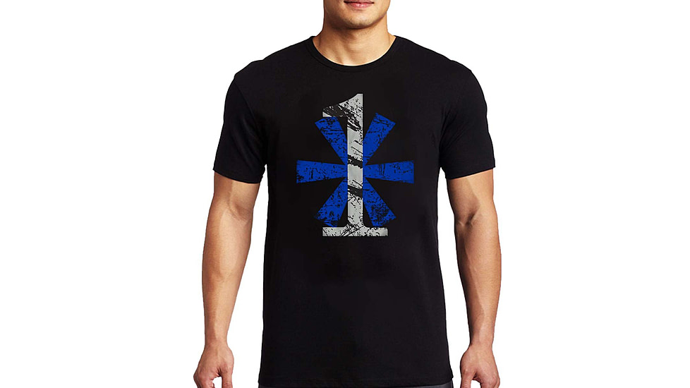 Thin Blue Line 1* Asterisk T-shirt, Classic - 1AS-BIG-BLACK-S