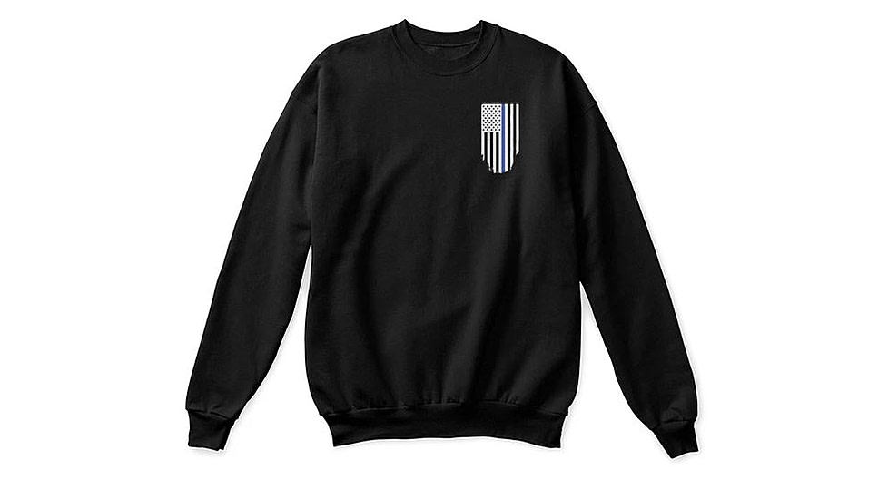 Thin Blue Line Crew Neck Sweatshirt, Black - TBL-CREW-BLACK-XXL
