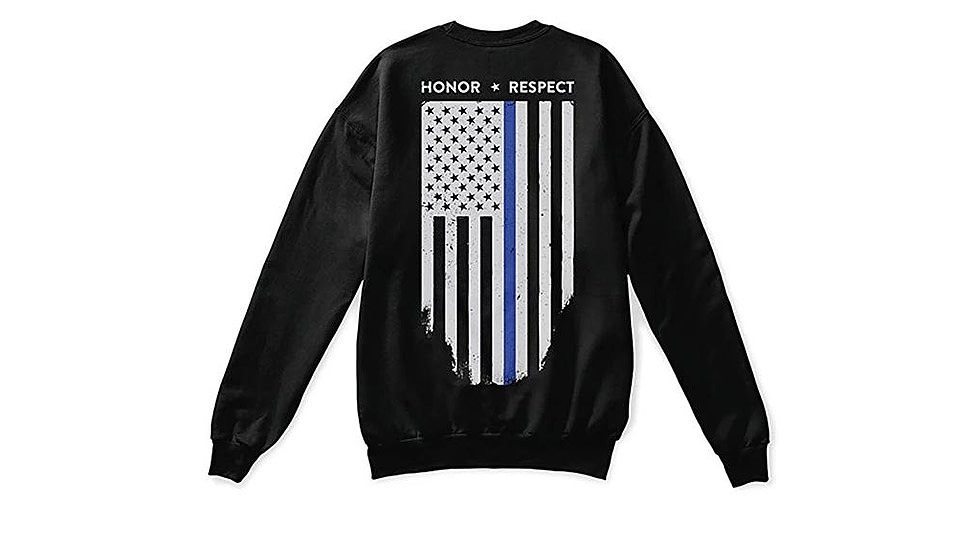 Thin Blue Line Crew Neck Sweatshirt, Black - TBL-CREW-BLACK-XXL