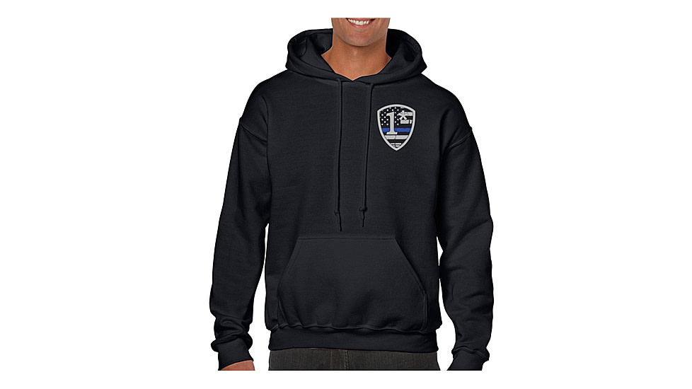 Thin Blue Line Hoodie - 1* Asterisk - Mens, Large, Black, 1AS-H-BLACK-L