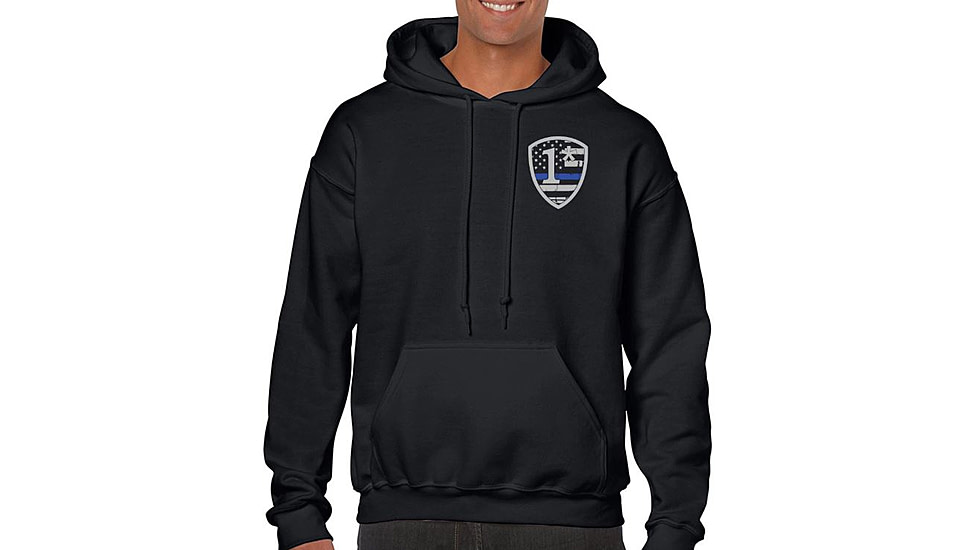 Thin Blue Line Hoodie - 1* Asterisk , Black - 1AS-H-BLACK-XXL