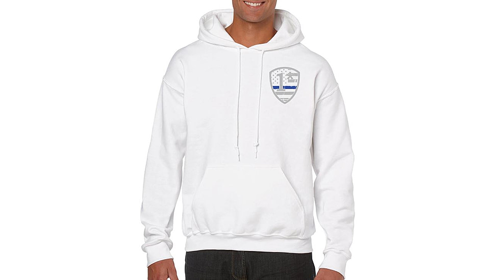 Thin Blue Line Hoodie - 1* Asterisk , White - 1AS-H-WHITE-XXL