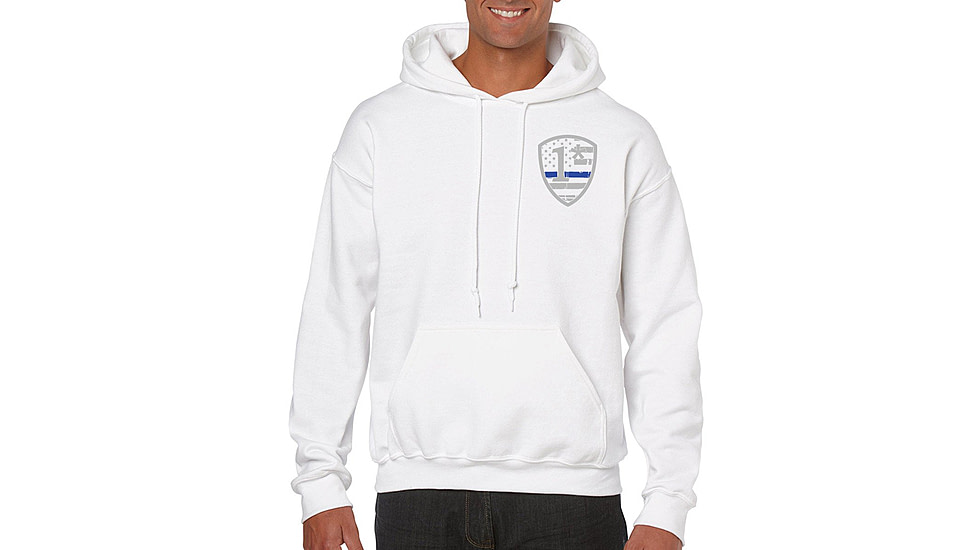 Thin Blue Line Hoodie - 1* Asterisk , White - 1AS-H-WHITE-XXXL