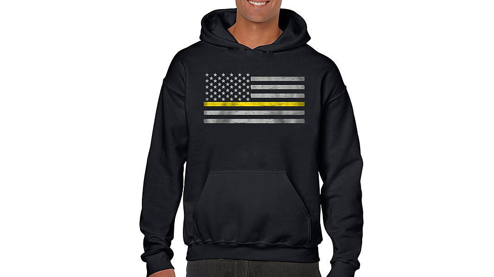 Thin Blue Line Hoodie - Classic Thin Gold Line - MEN-H-CLASSIC-GOLD-BLACK-LARGE