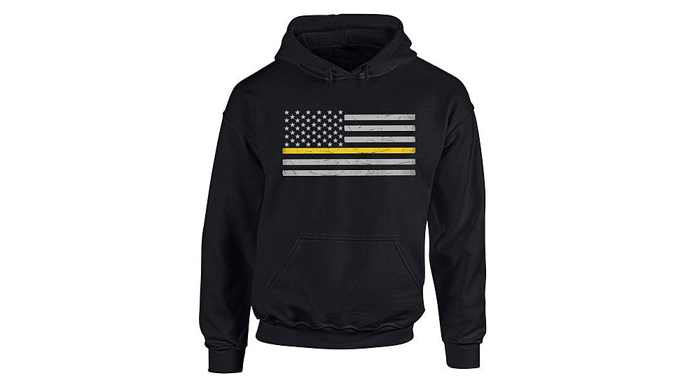 Thin Blue Line Hoodie - Classic Thin Gold Line - MEN-H-CLASSIC-GOLD-BLACK-LARGE