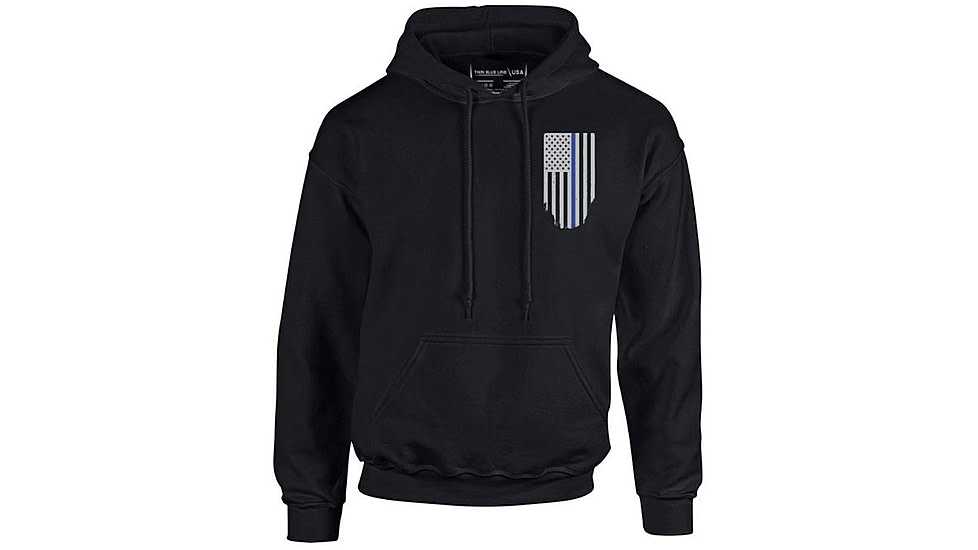 Thin Blue Line Hoodie - Honor/respect, Flag, Black - TBL-H-BLACK-XXL