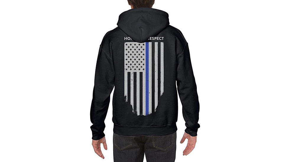 Thin Blue Line Hoodie - Honor/respect, Flag, Black - TBL-H-BLACK-XXL