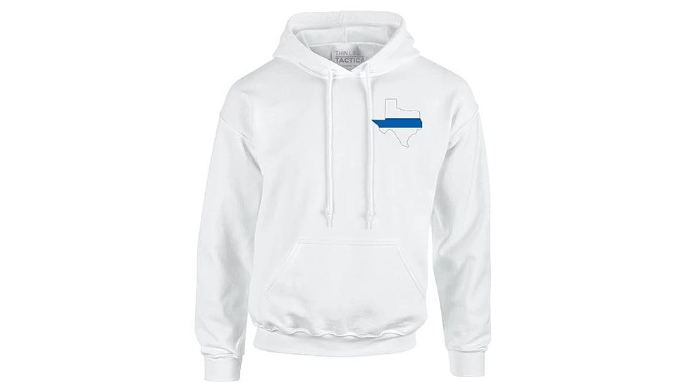 Thin Blue Line Hoodie - Texas , White - TEXAS-H-WHITE-XXL
