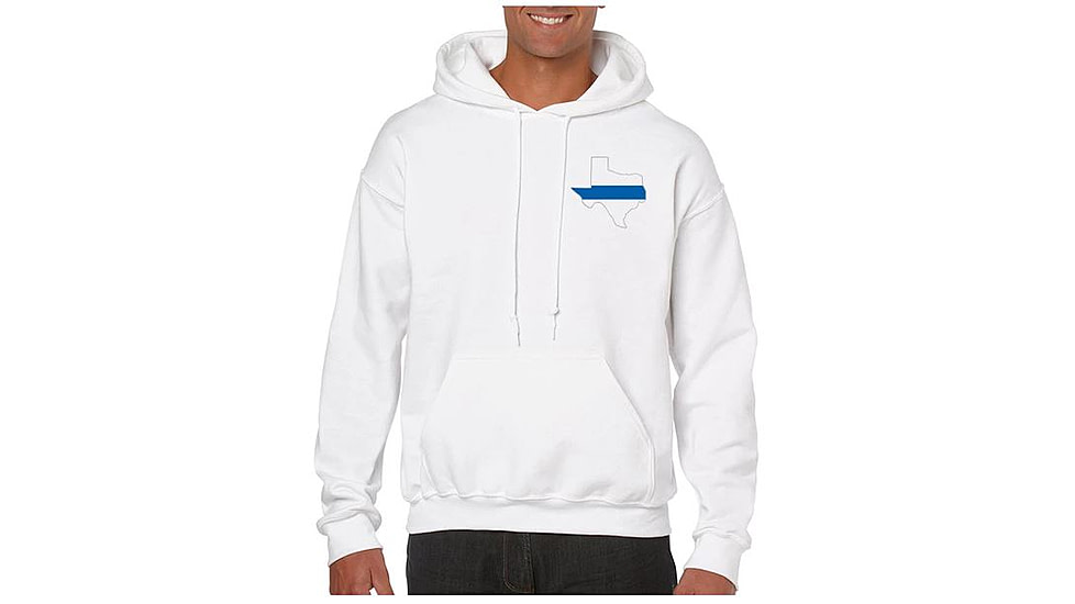 Thin Blue Line Hoodie - Texas , White - TEXAS-H-WHITE-XXL