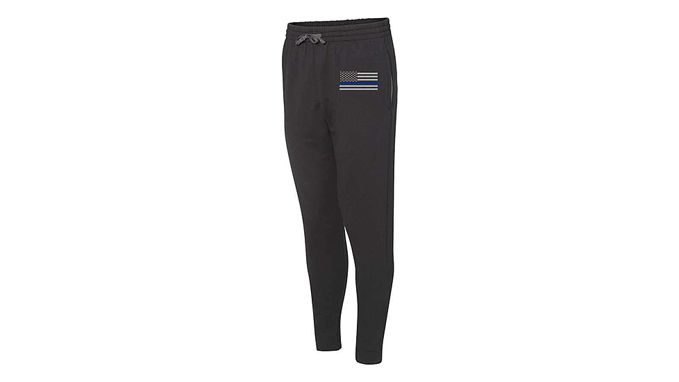 Thin Blue Line Joggers - , Classic Flag, Black - FLAG-TBL-JOGGERS-BLK-L