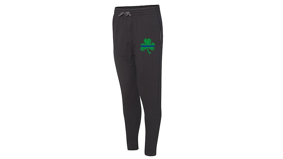 Thin Blue Line Joggers, Shamrock, Black - STPAT-TBL-JOGGERS-BLK-L
