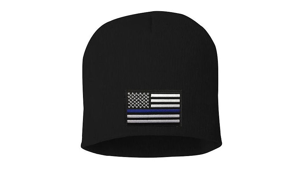 Thin Blue Line Knit Beanie 8 Inch, Black - BEANIE-8INCH-TBL-BLACK