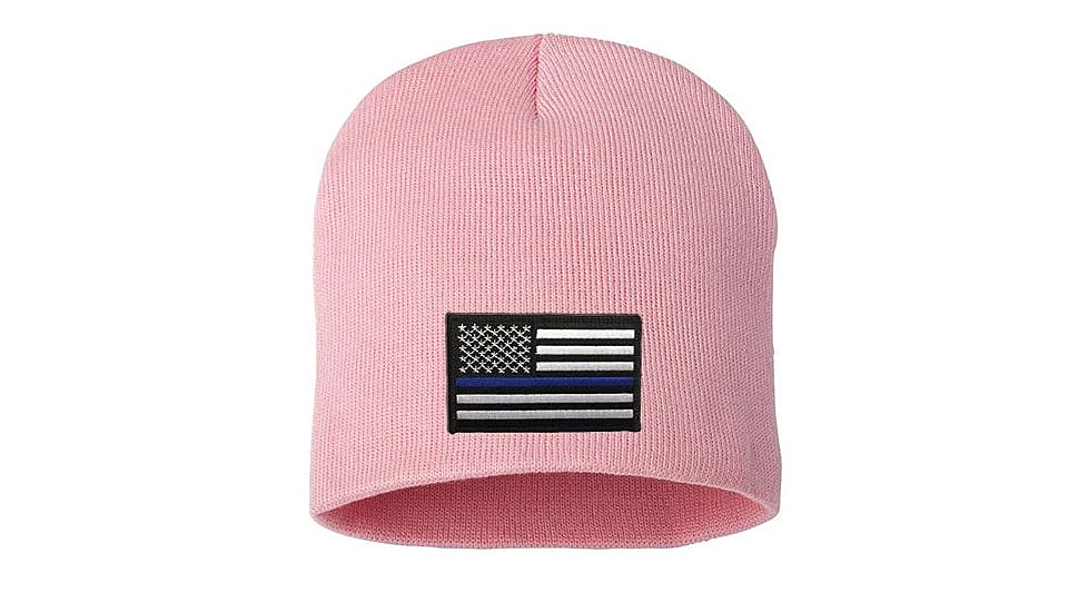 Thin Blue Line Knit Beanie 8 Inch, Pink - BEANIE-8INCH-TBL-PINK