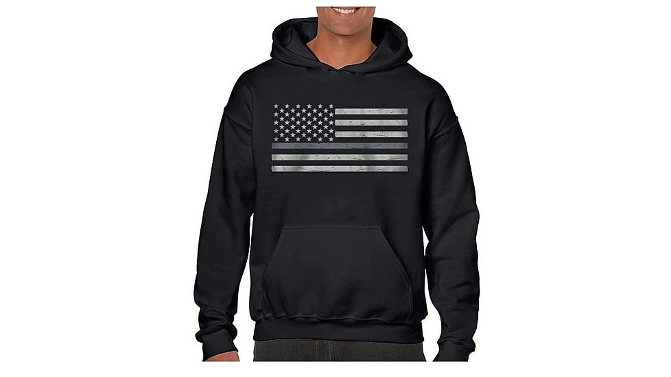 Thin Blue Line Men's Hoodie - Classic Thin Silver Line - MEN-H-CLASSIC-TSL-BLACK-XXL