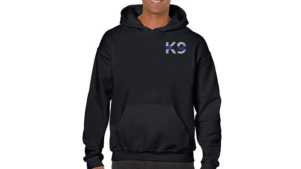 Thin Blue Line Men's Hoodie - K9 - MEN-H-K9-BLACK-XXL