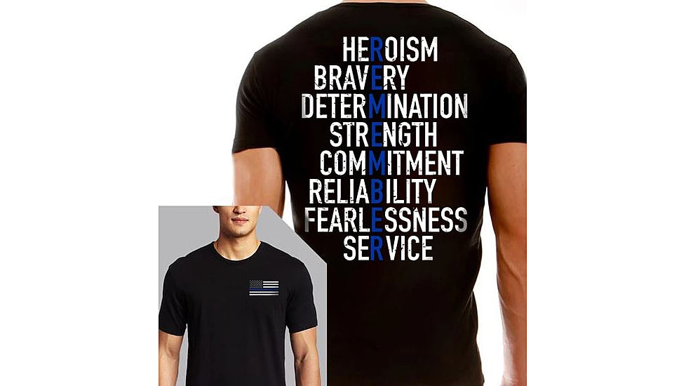 Thin Blue Line Men's Shirt - Remember - Men's, 4XL, Regular-REM-SHIRT-XXXXL