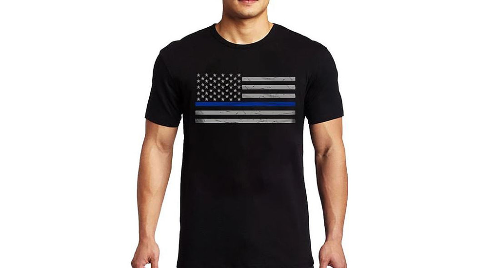 Thin Blue Line Men's - Short Sleeve Classic - MEN-TBL-BIG-LOGO-BLACK-XXXXL