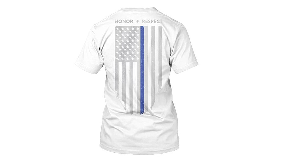 Thin Blue Line Men's T-shirt - Chicago Flag, White - CHIC-WHITE-XXL