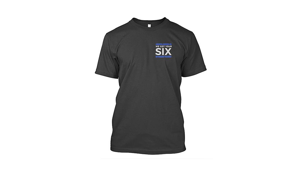 Thin Blue Line Got Your Six T-Shirt - Mens, Large, Black, 6IX-BLACK-L