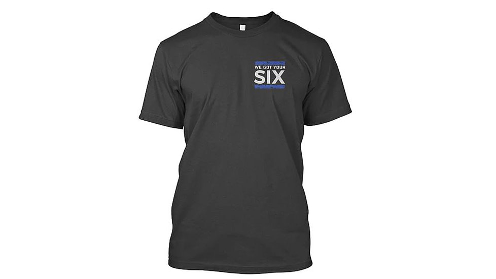 Thin Blue Line Men's T-shirt, 5XL - Got Your Six, Black, 5XL - 6IX-BLACK-XXXXXL