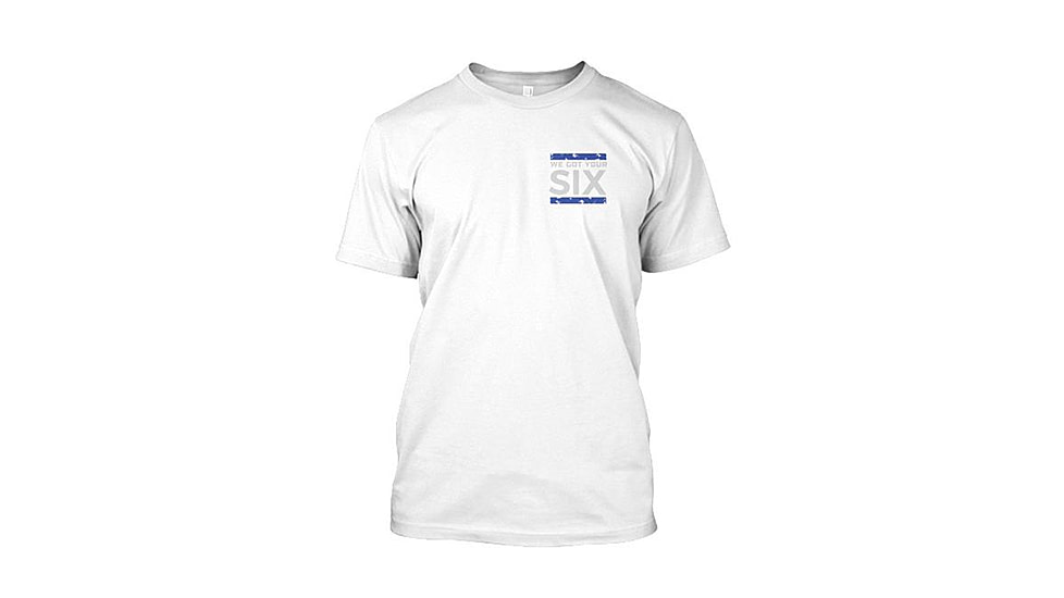 Thin Blue Line Got Your Six T-Shirt - Mens, Large, White, 6IX-WHITE-L