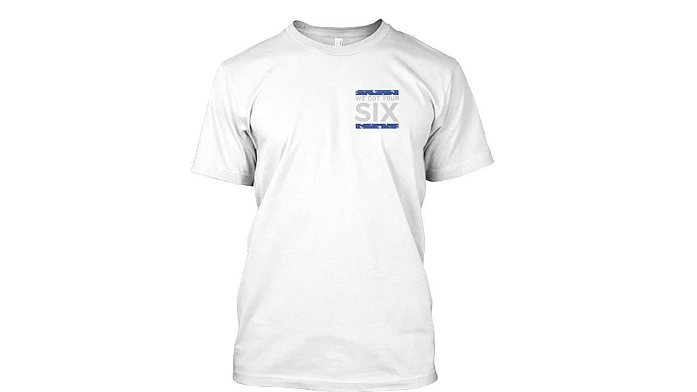 Thin Blue Line Men's T-shirt, 5XL - Got Your Six, White, 5XL - 6IX-WHITE-XXXXXL