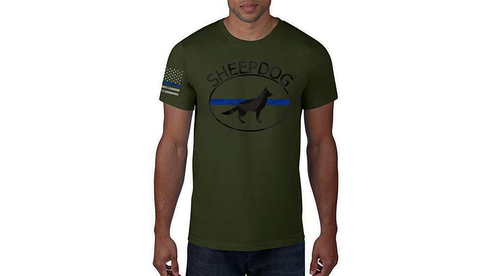 Thin Blue Line Men's T-shirt - Sheepdog - SHEEPDOG-GREEN-XXL