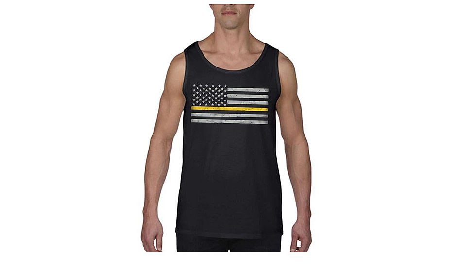 Thin Blue Line Men's - Tank Classic Thin Gold Line - MEN-TANK-CLASSIC-GOLD-BLACK-XXL