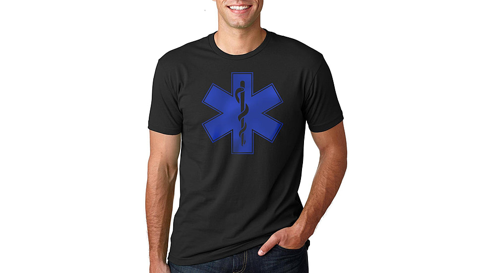 Thin Blue Line Mens Ems T-shirt - MEN-EMS-BIG-BLACK-LARGE