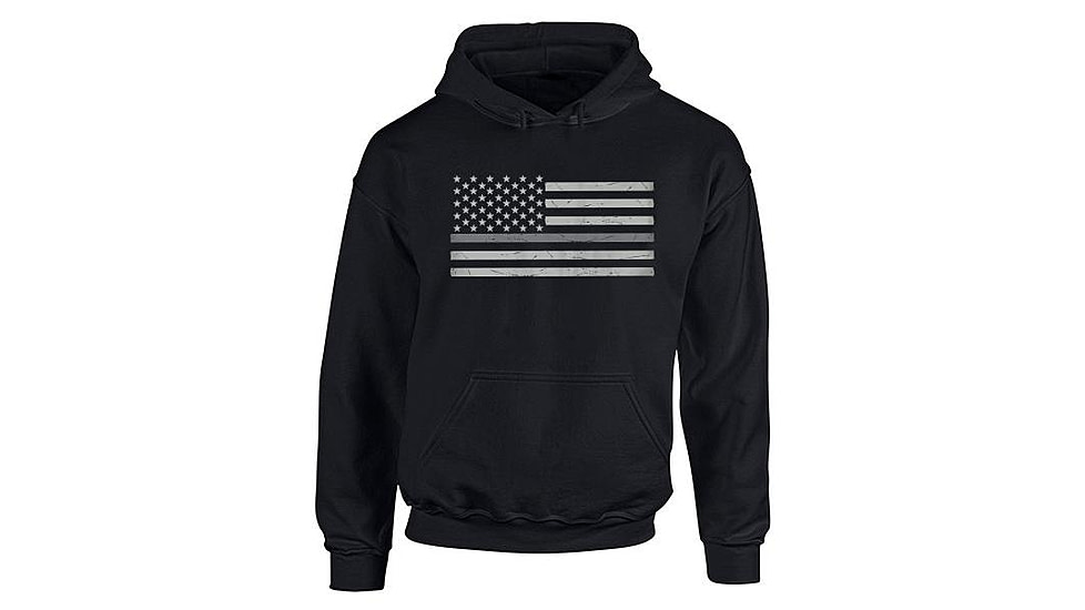 Thin Blue Line Mens Hoodie - Classic Thin Silver Line - MEN-H-CLASSIC-TSL-BLACK-LARGE