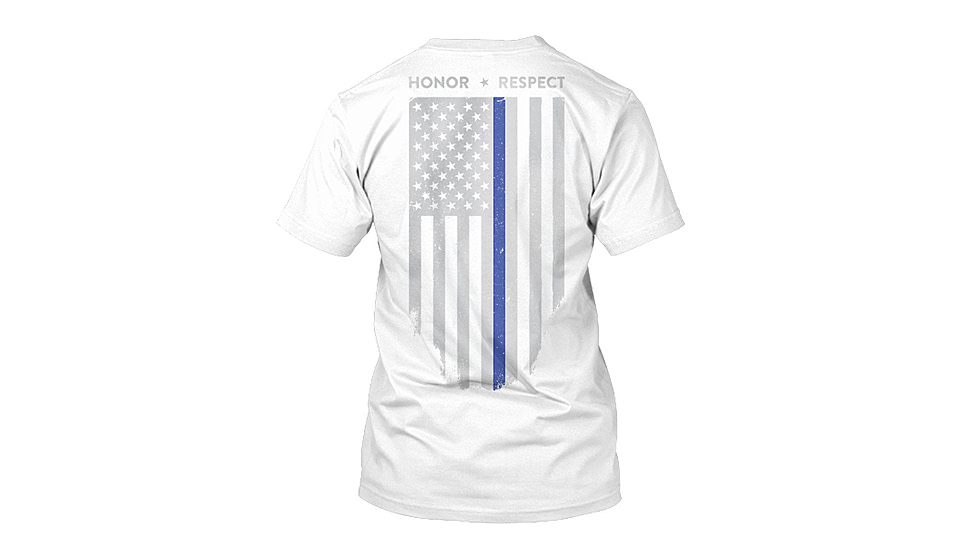 Thin Blue Line Mens T-shirt - Chicago Flag, White - CHIC-WHITE-XXXL