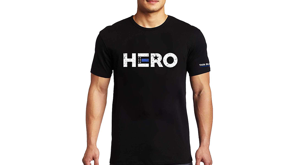 Thin Blue Line Mens T-shirt, Hero - Usa - HERO-TBL-SHIRT-BLK-L