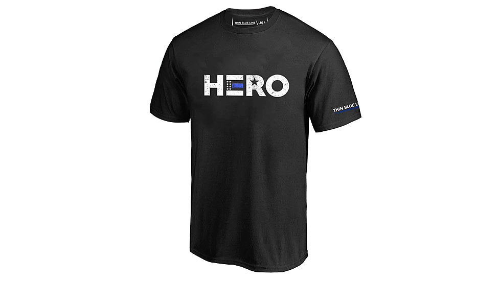 Thin Blue Line Mens T-shirt, Hero - Usa - HERO-TBL-SHIRT-BLK-L