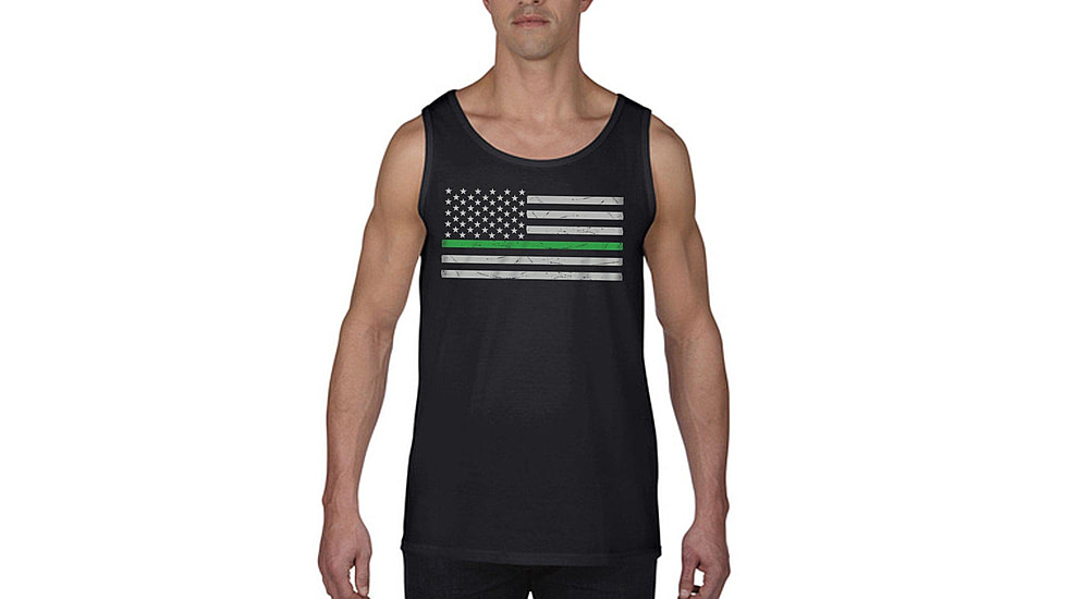Thin Blue Line Mens - Tank Classic Thin Green Line - MEN-TANK-CLASSIC-GREEN-BLACK-XL