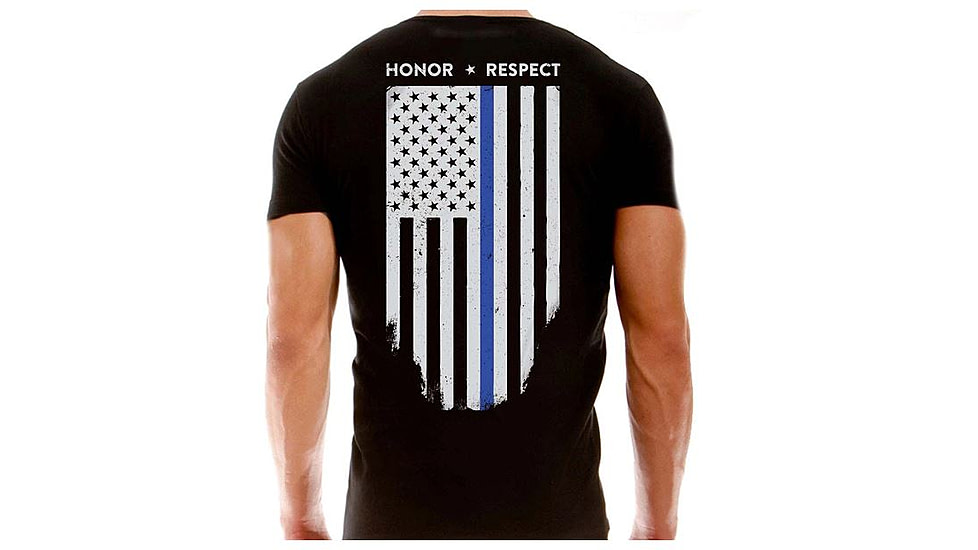 Thin Blue Line Polyester T-shirt - Honor/respect - POLY-HONOR-BLACK-XXL